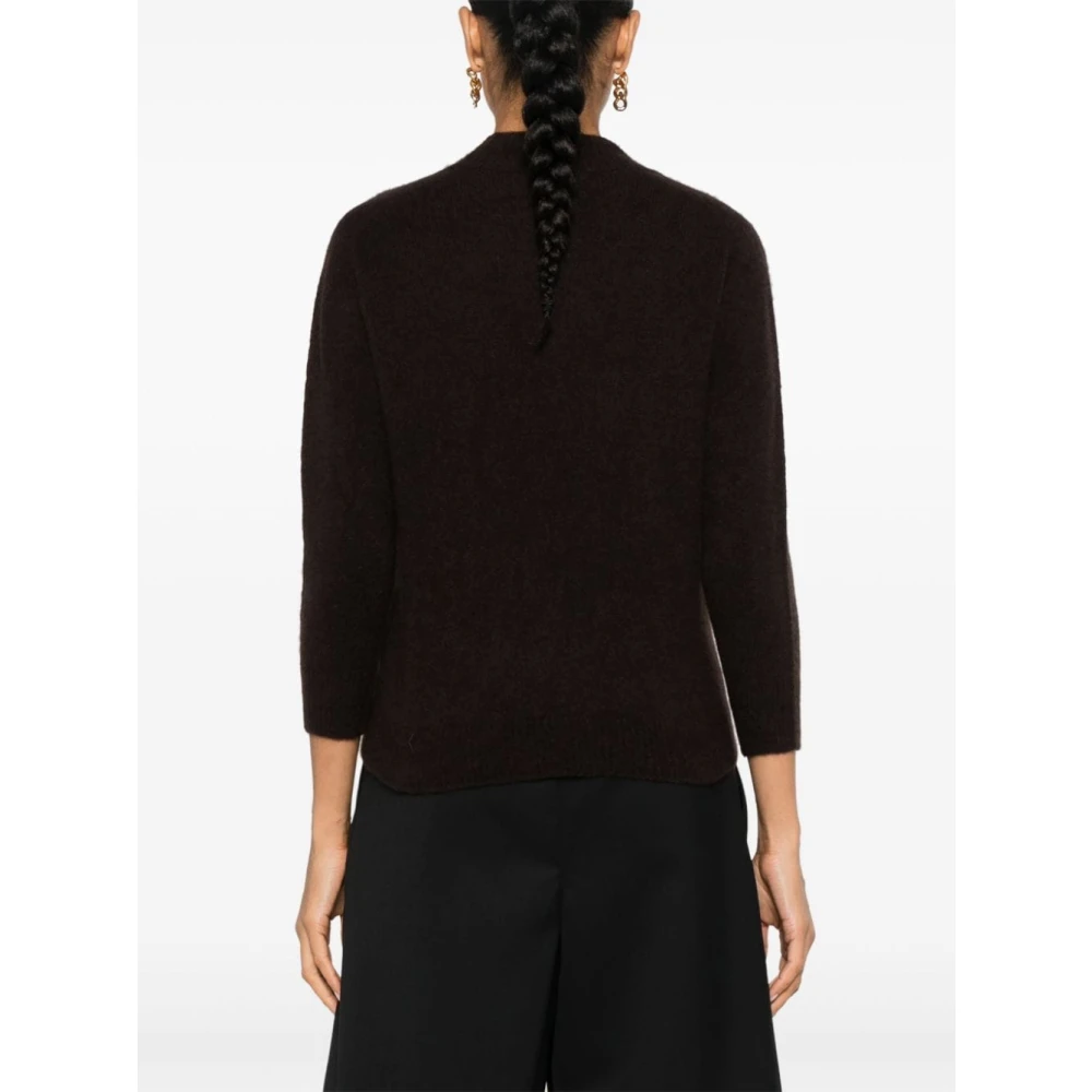 Roberto Collina 3 4 Mouw Pullover Sweater Brown Dames