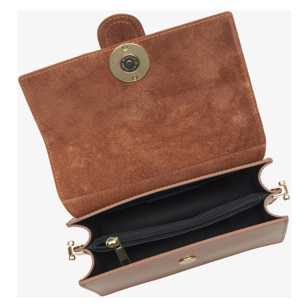 Estro Dames Bruine Italiaanse Leren Handtas Er00114778 Brown Dames