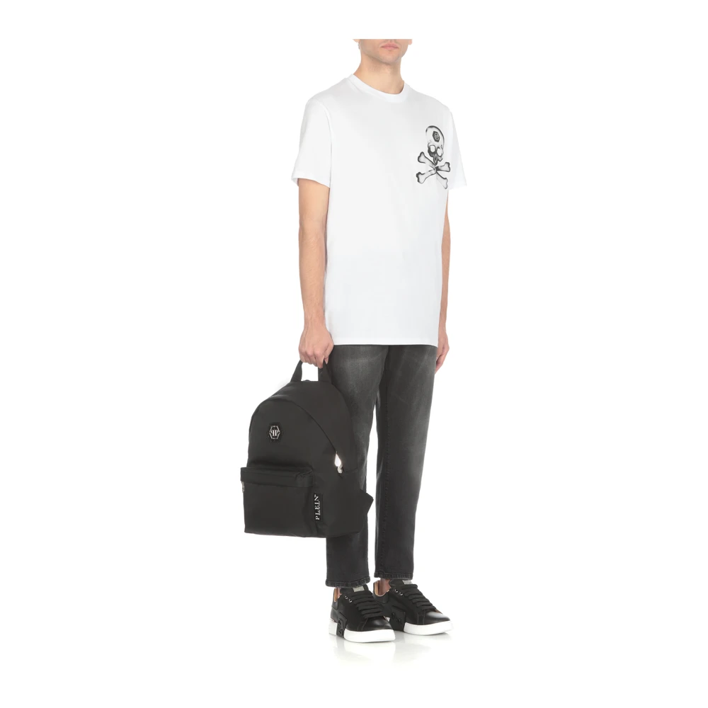 Philipp Plein Witte T-shirt met Logo Patch voor Heren White Heren