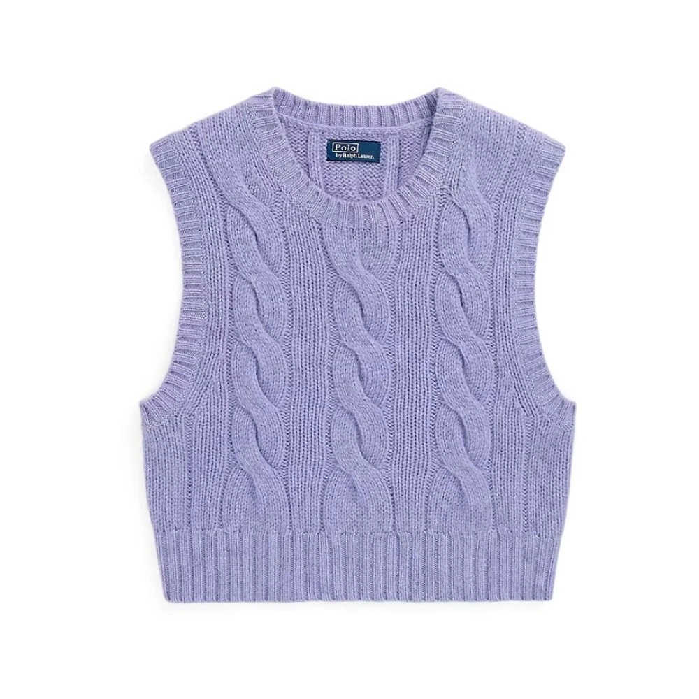 Polo Ralph Lauren Women's Purple Sleeveless Pullover - Round-Neck Knitwear - M - Knitwear