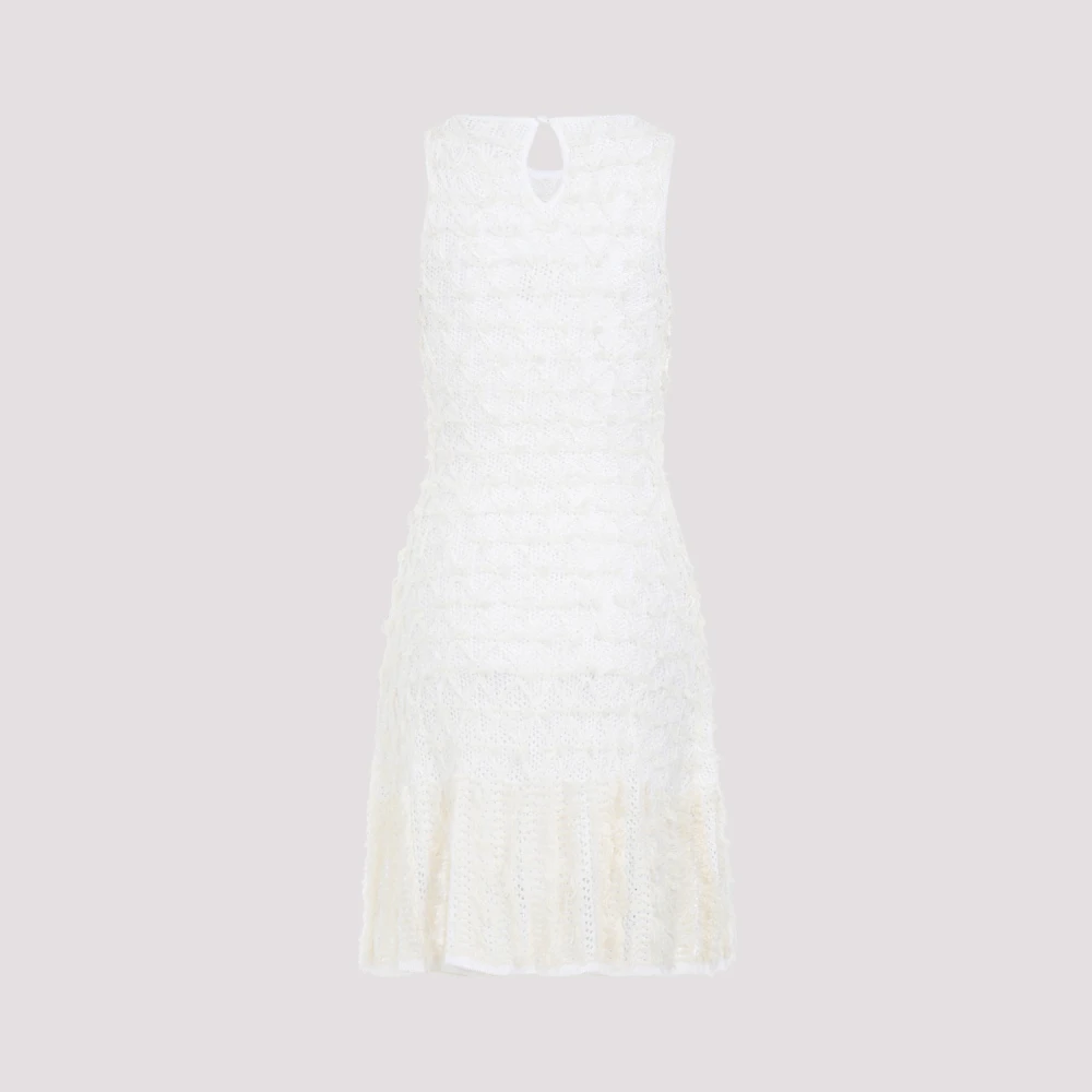 Chloé Nude Neutrals Jurk met Franjedetails White Dames