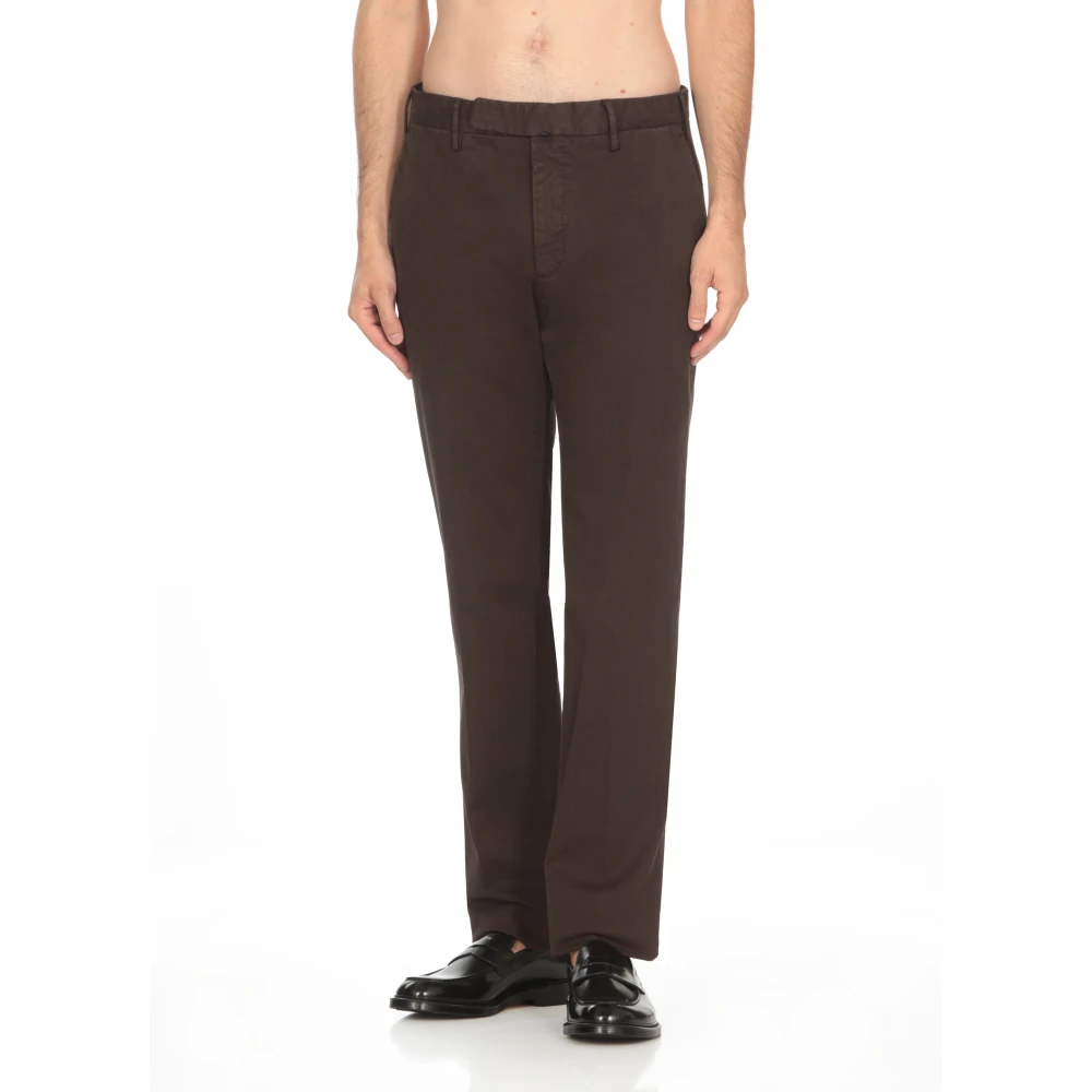 Incotex Bruine Katoenen Broek met Zakken Brown Heren