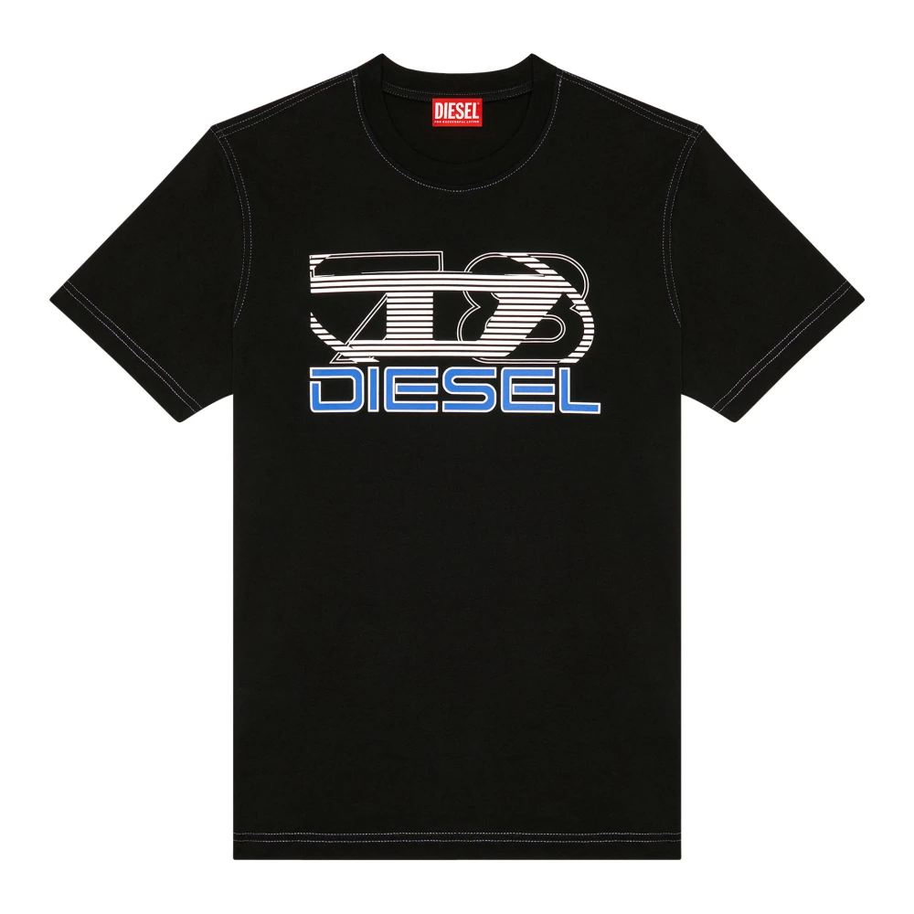 Diesel T-shirt with Oval D 78 print Black Heren