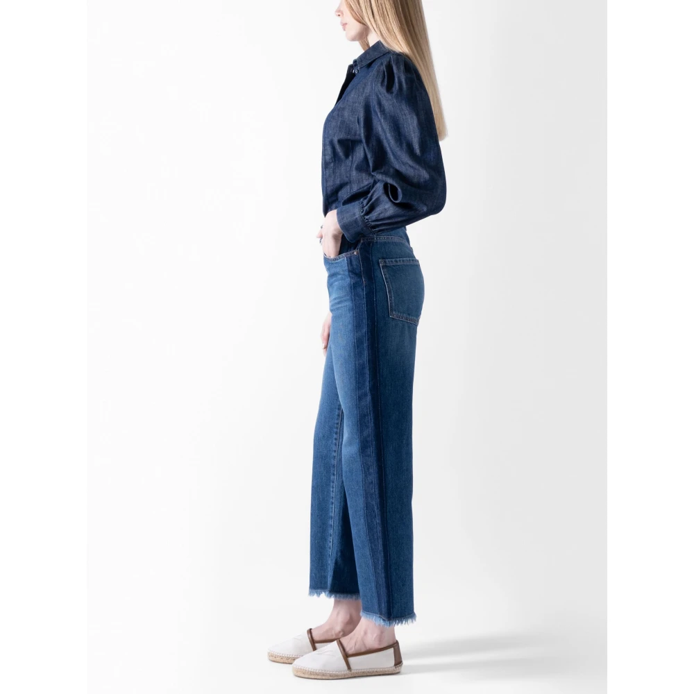 Max Mara Weekend Raw Edge Denim Broek Blue Dames