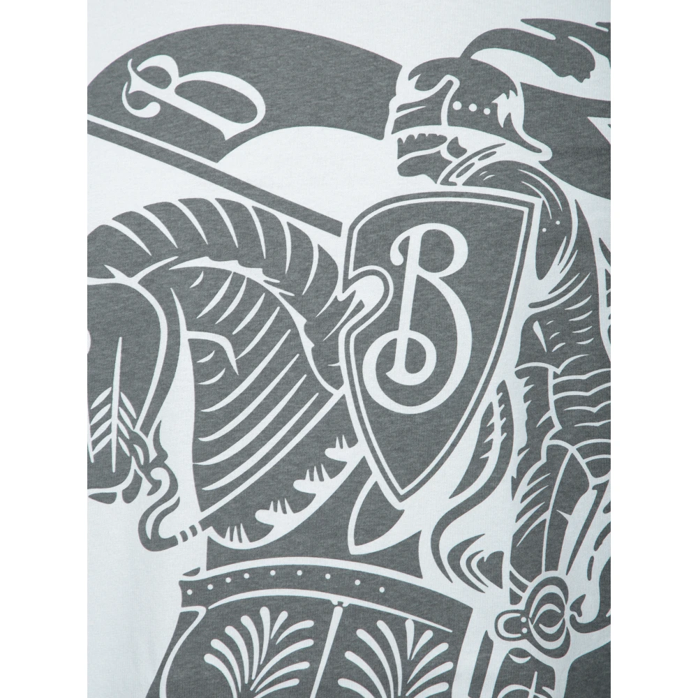 Burberry Equestrian Grafisch T-shirt met korte mouwen Gray Heren