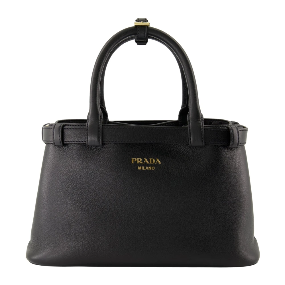 Prada Zwarte leren schoudertas gesp Black Dames