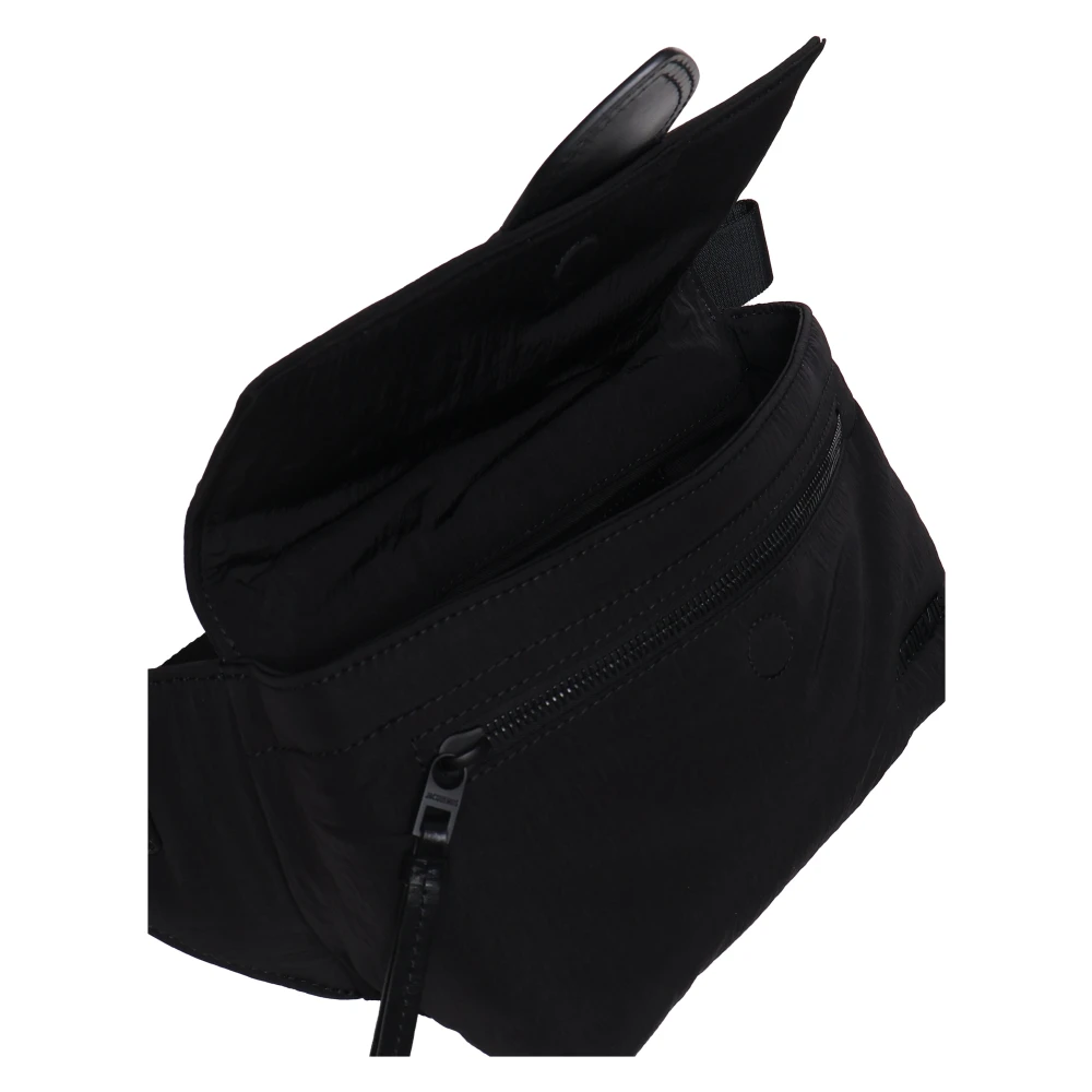 Jacquemus Zwarte Nylon Heuptas met Leren Details Black Heren