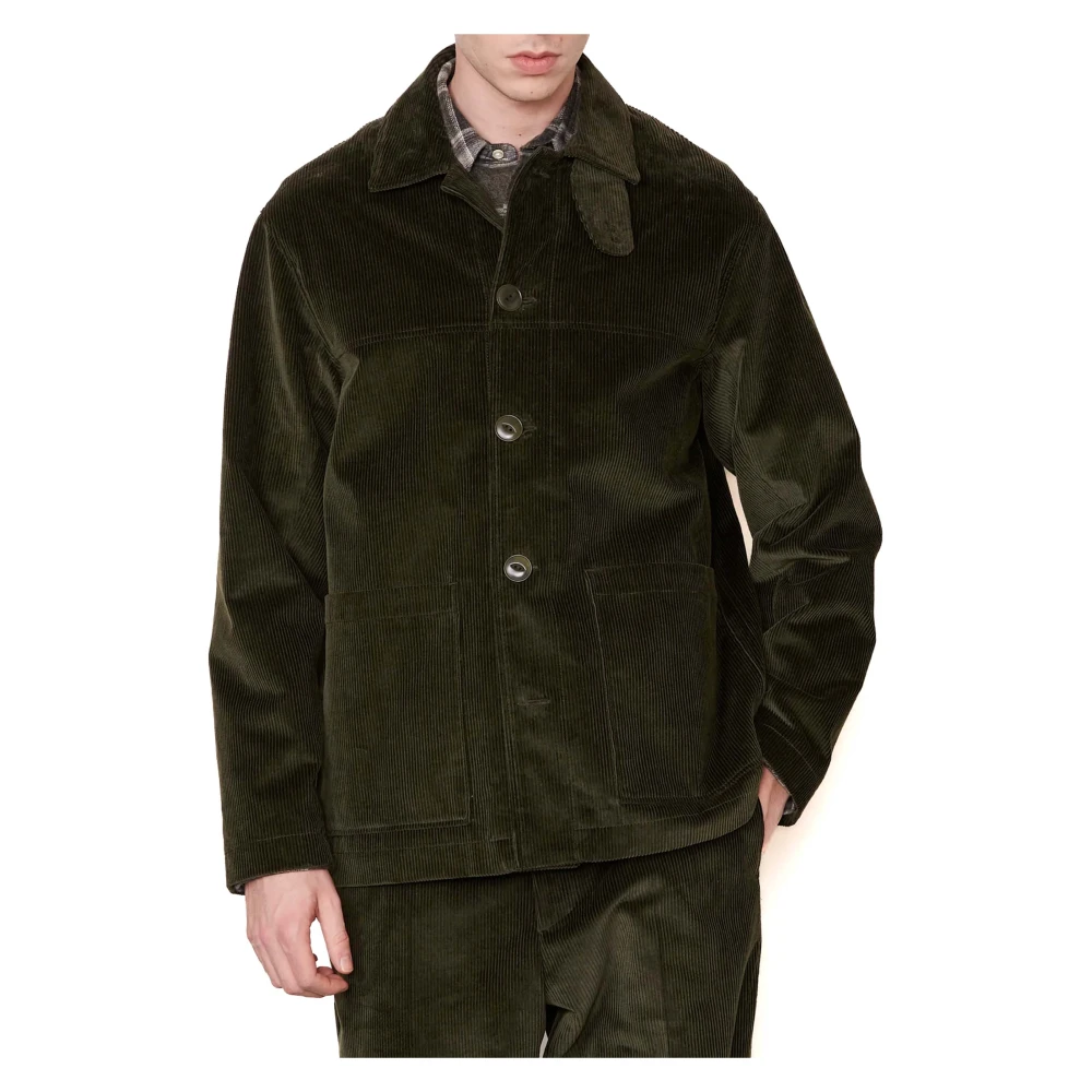 Officine Générale Groene Corduroy Werkjas Green Heren