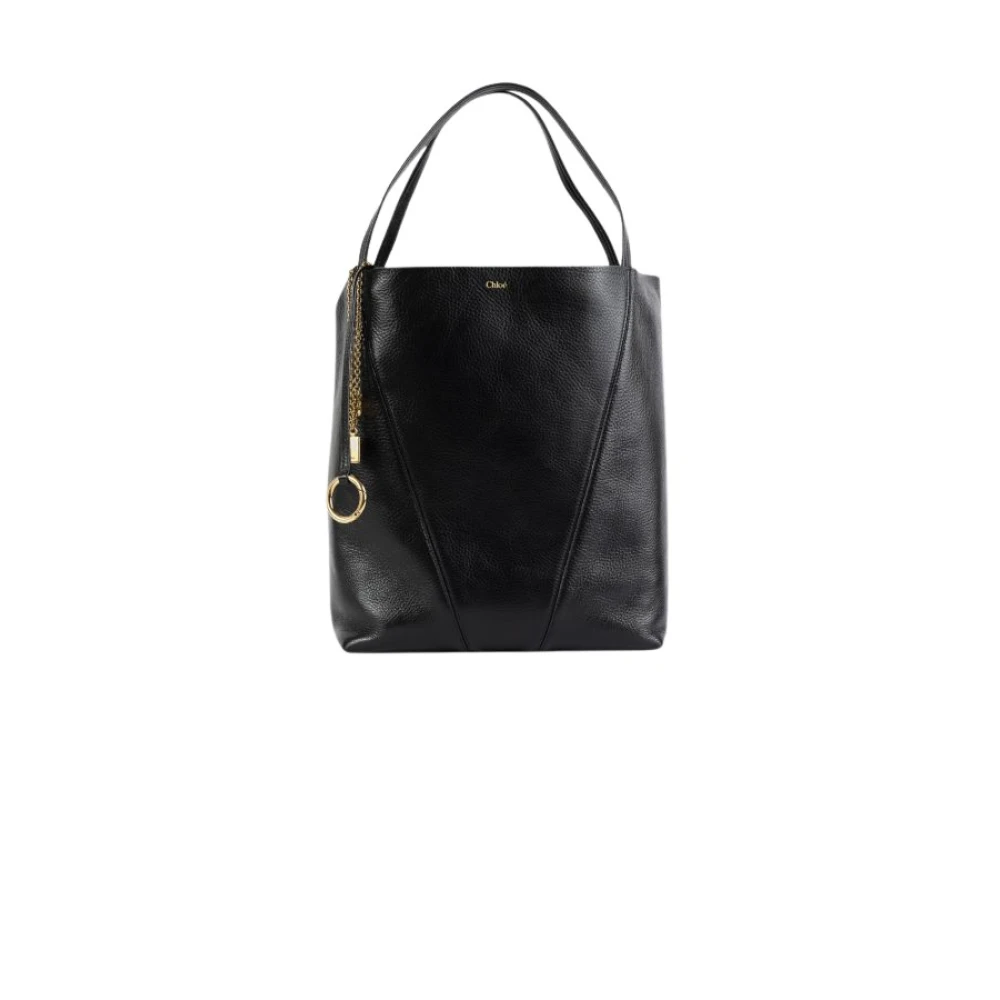 Chloé Spin schoudertas van generfd leer Black Dames