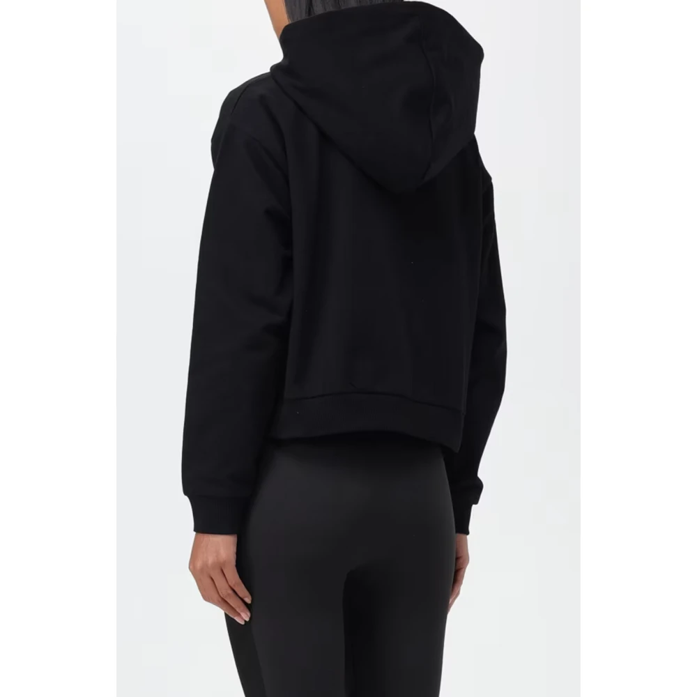 Moschino Zwarte Hoodie Sweater Rits Zakken Black Dames