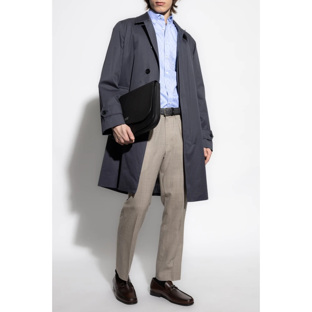 Salvatore Ferragamo Monogram Shirt Blue Heren