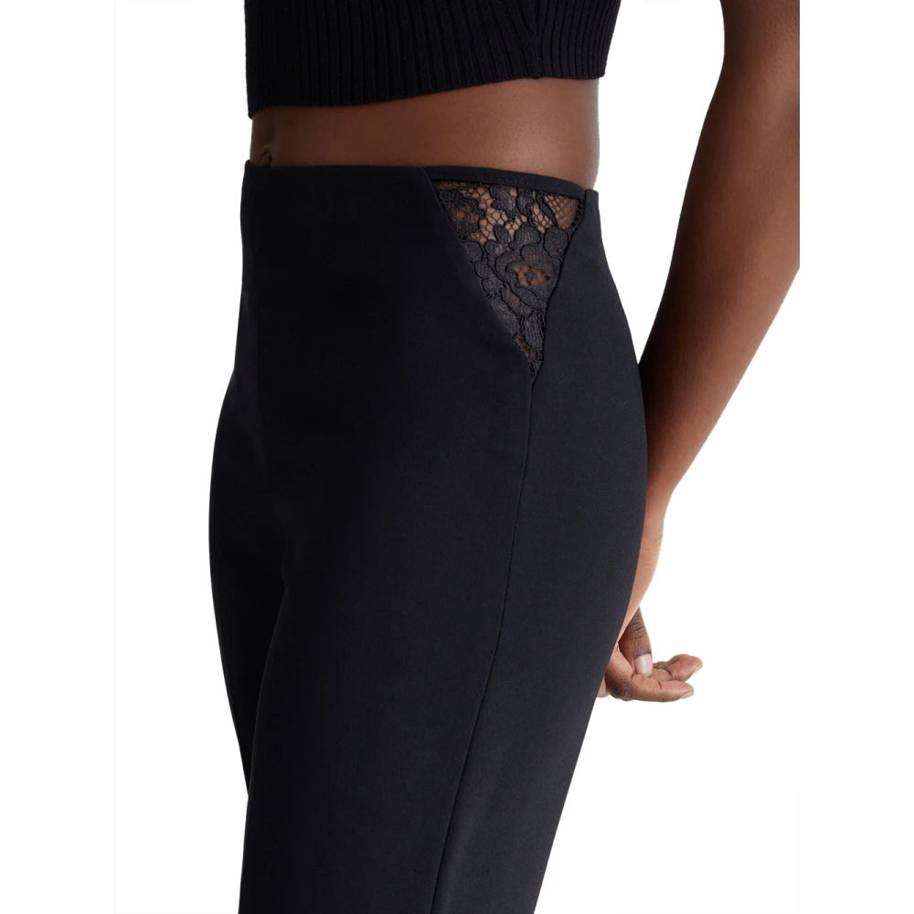 Liu Jo Elegante Zwarte Kant Uitgesneden Broek Black Dames