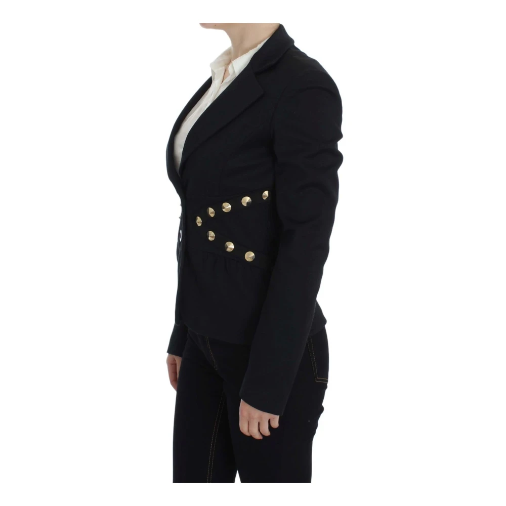 Exte Zwart Gouden Knoop Blazer Jas Black Dames