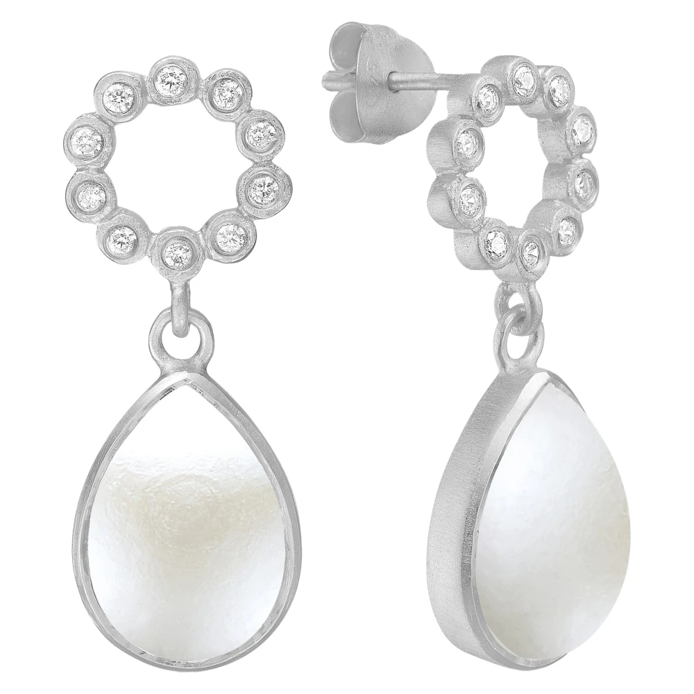 Frk. Lisberg Cherie Ear Stud Pearl Silver Vit Dam