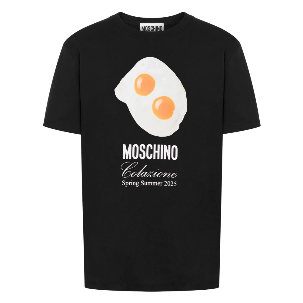 Moschino Breakfast Print Crew Neck T-shirt Zwart Black Heren
