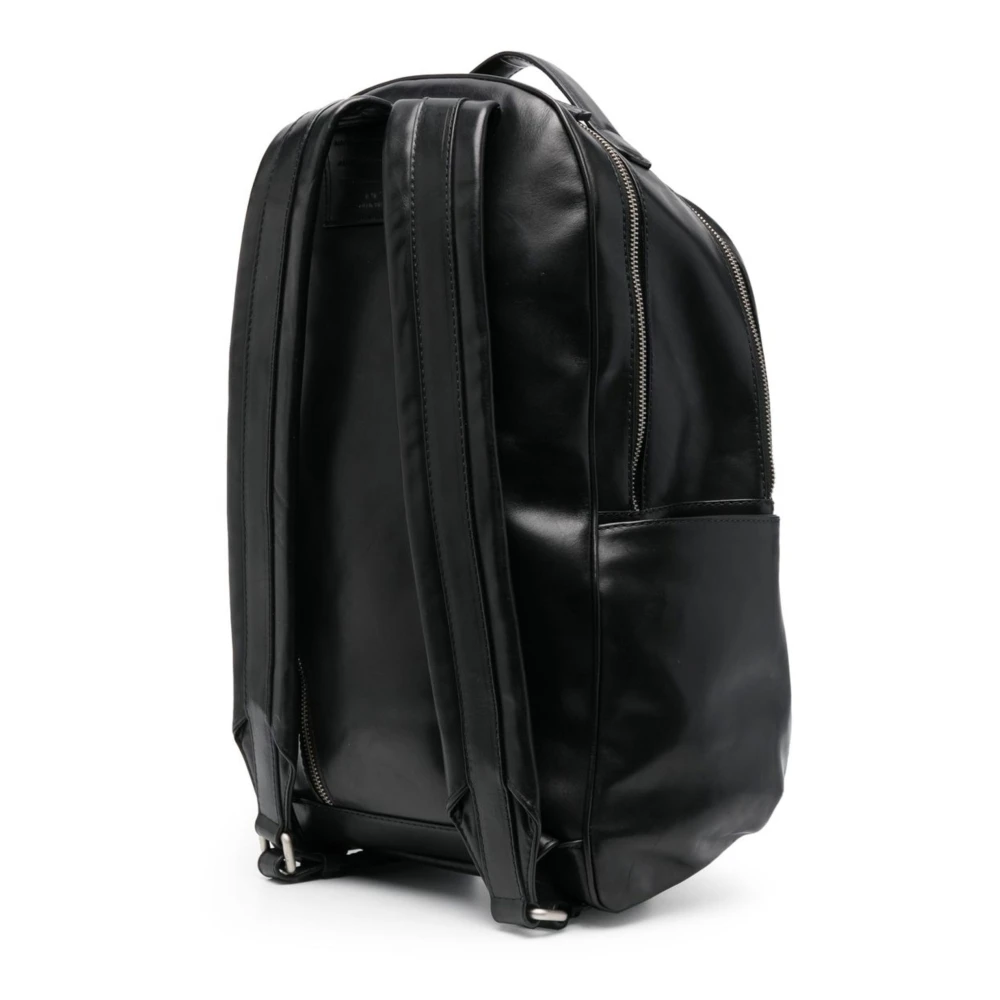 Officine Creative Leren rugzak Quentin 012 Black Heren