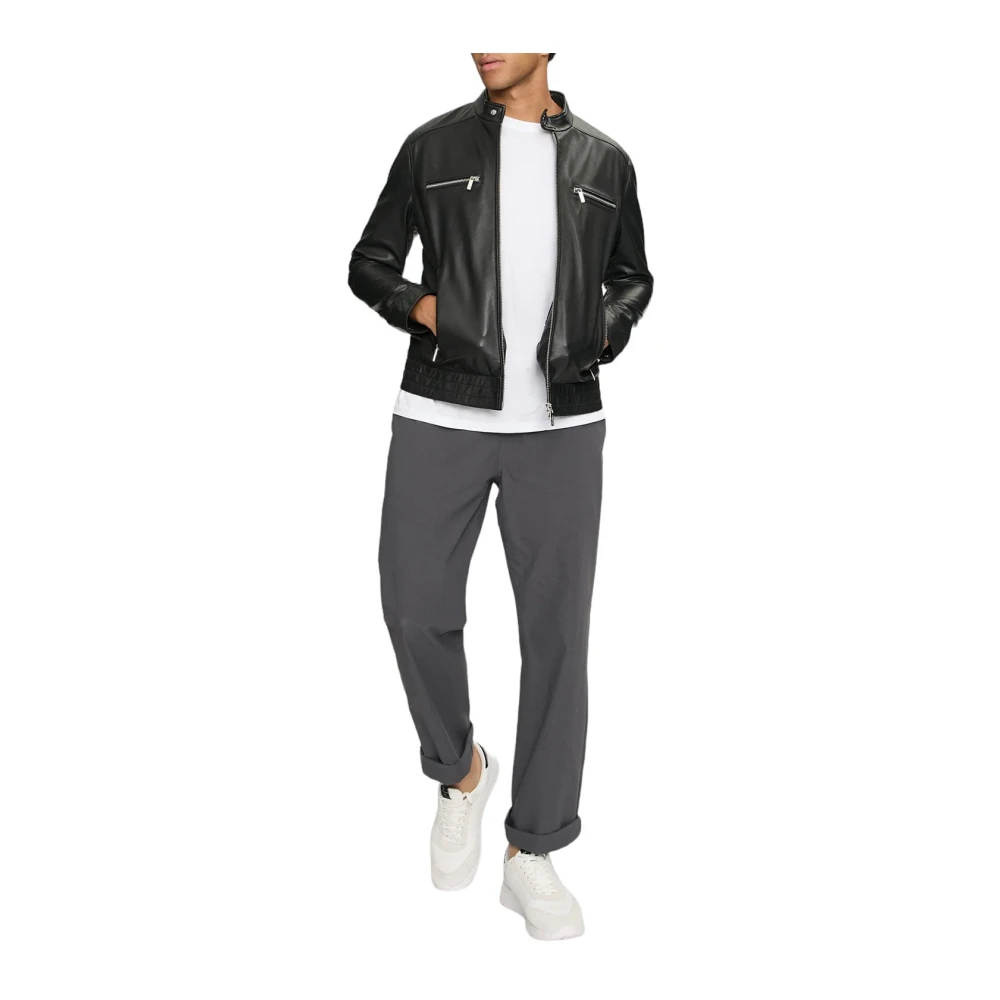Karl Lagerfeld Jas leren jas 555019-543422 Black Heren
