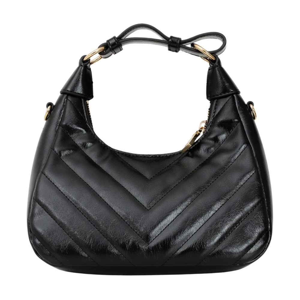 Love Moschino Zwarte schoudertas met gouden details Black Dames