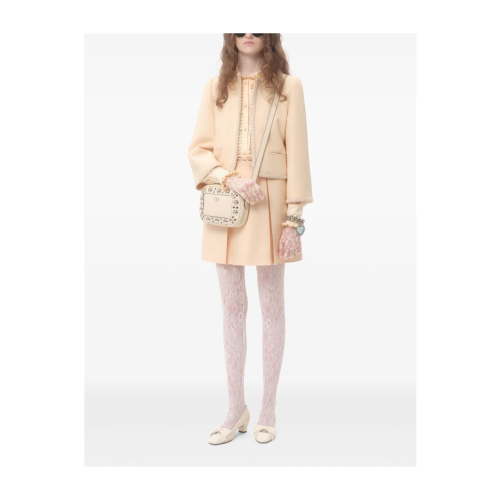 Valentino Garavani A-Lijn Rok met Voorstrik Beige Dames