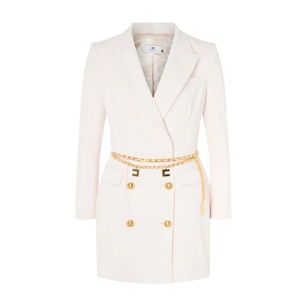 Elisabetta Franchi Boter Gele Jurk Ab65746E2-193 Beige Dames