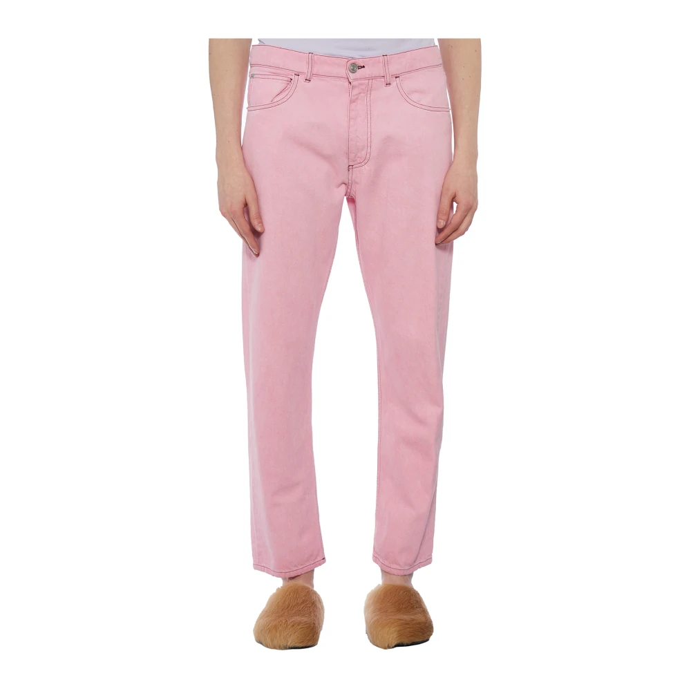 Marni Klassieke Denim Jeans voor Mannen Pink Heren