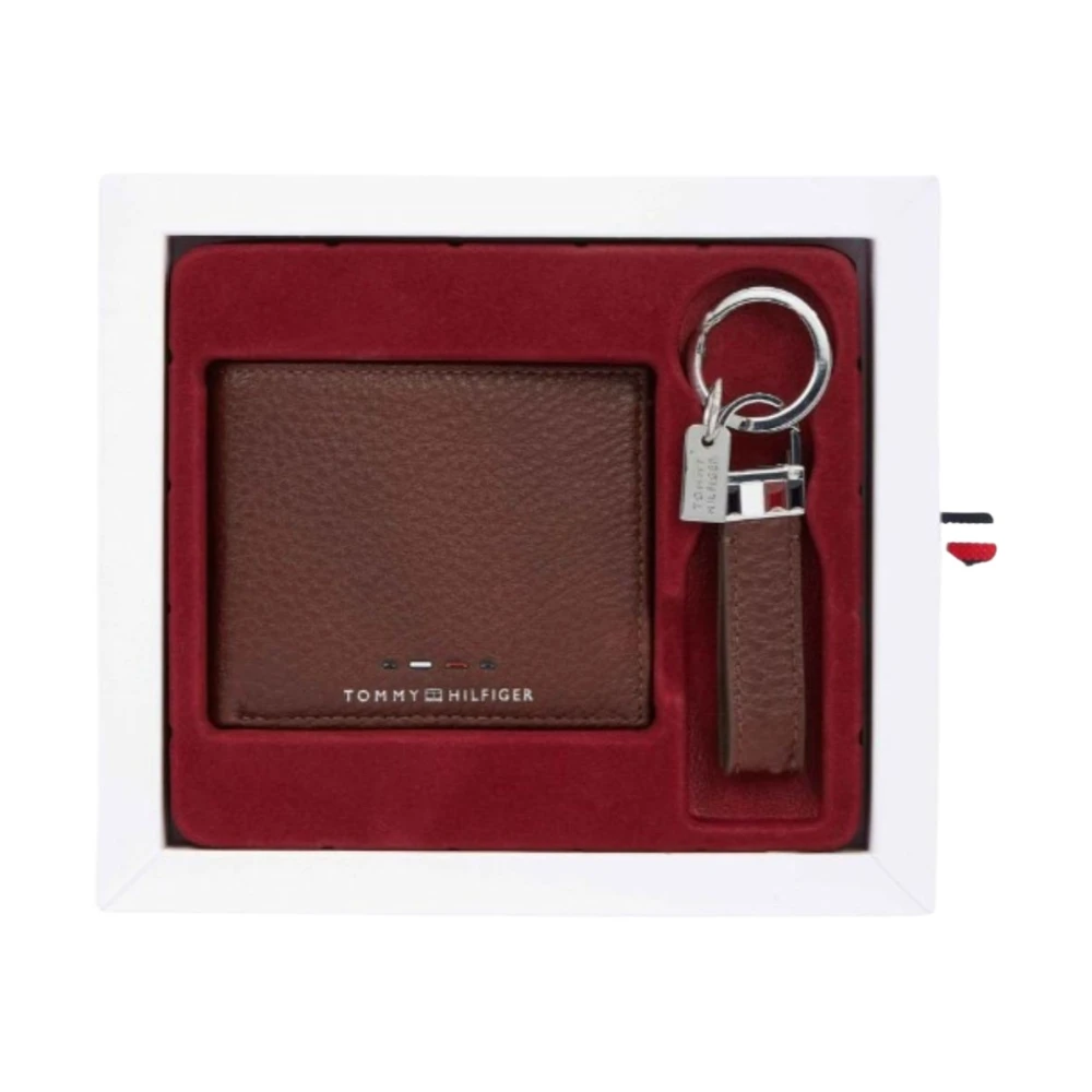 Tommy Hilfiger Nyckelring och Plånbok Set Premium Mini Brown, Herr