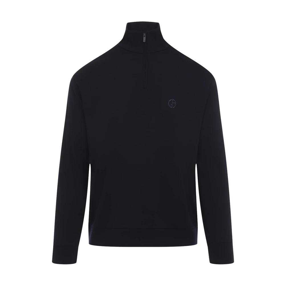 Giorgio Armani Blauwe Sweater Aw24 Herenmode Blue Heren
