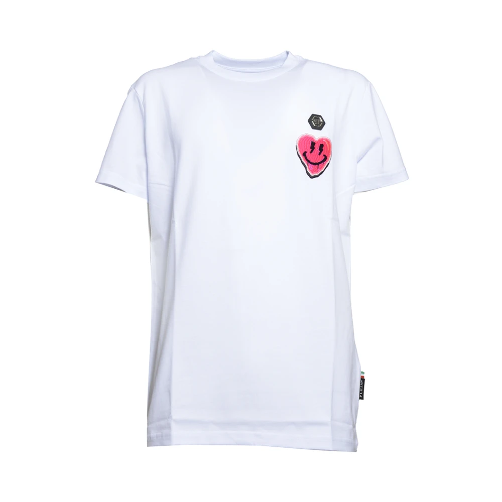 Philipp Plein Klassiek katoenen T-shirt met hartpatch White Heren