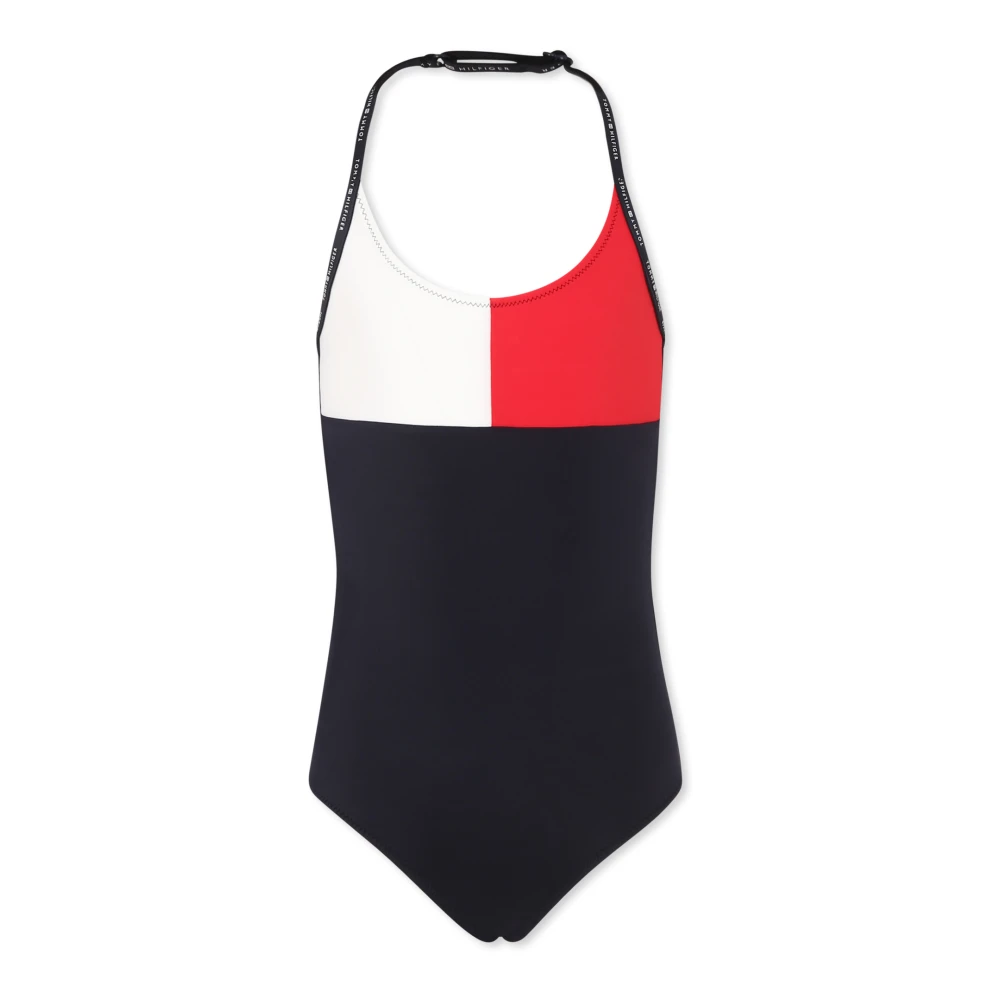 Tommy Hilfiger Girls Blue Swimsuits,, Color Block One-Piece Swimsuit Size 10 Y