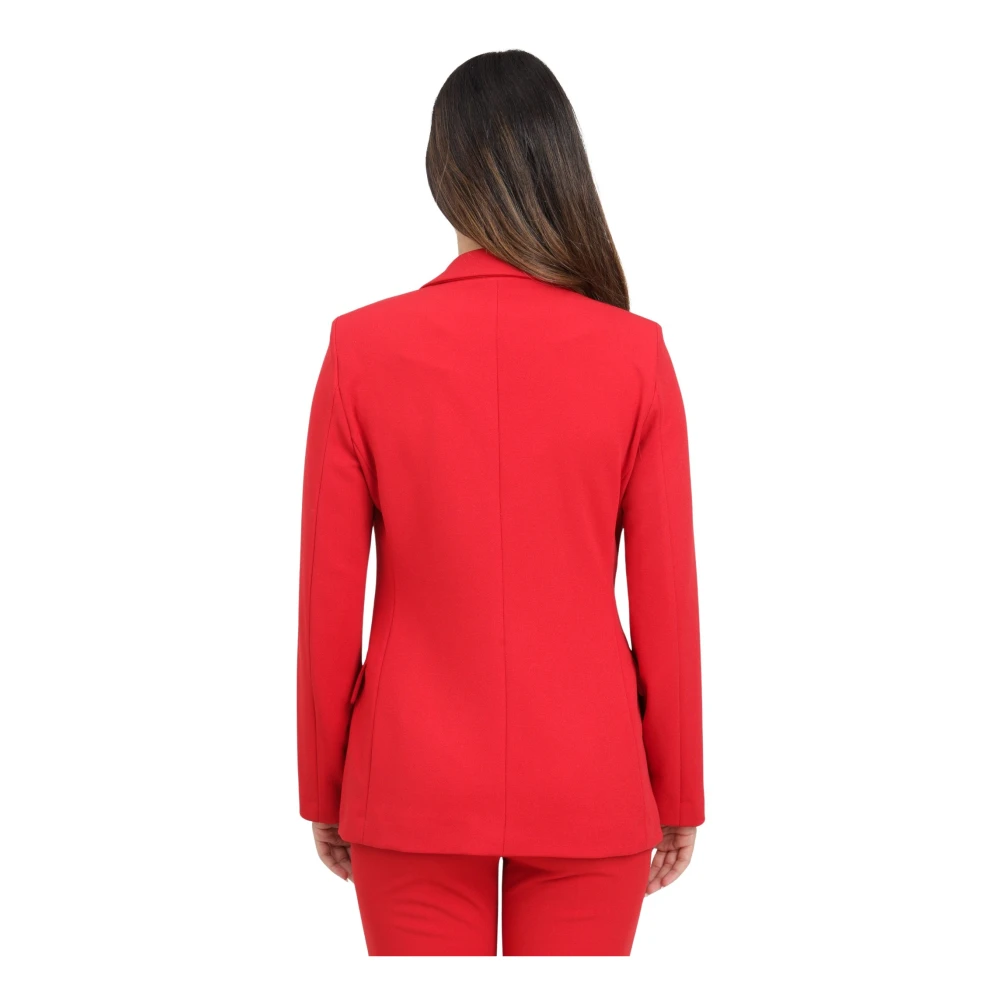 ViCOLO Rode single-breasted jas klassieke stijl Red Dames