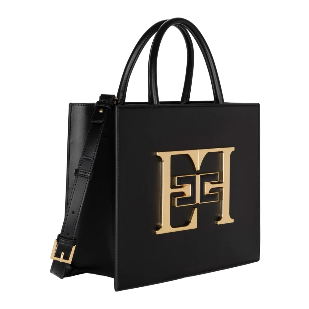 Elisabetta Franchi Handtas met geborsteld effect van synthetisch materiaal met rits Black Dames