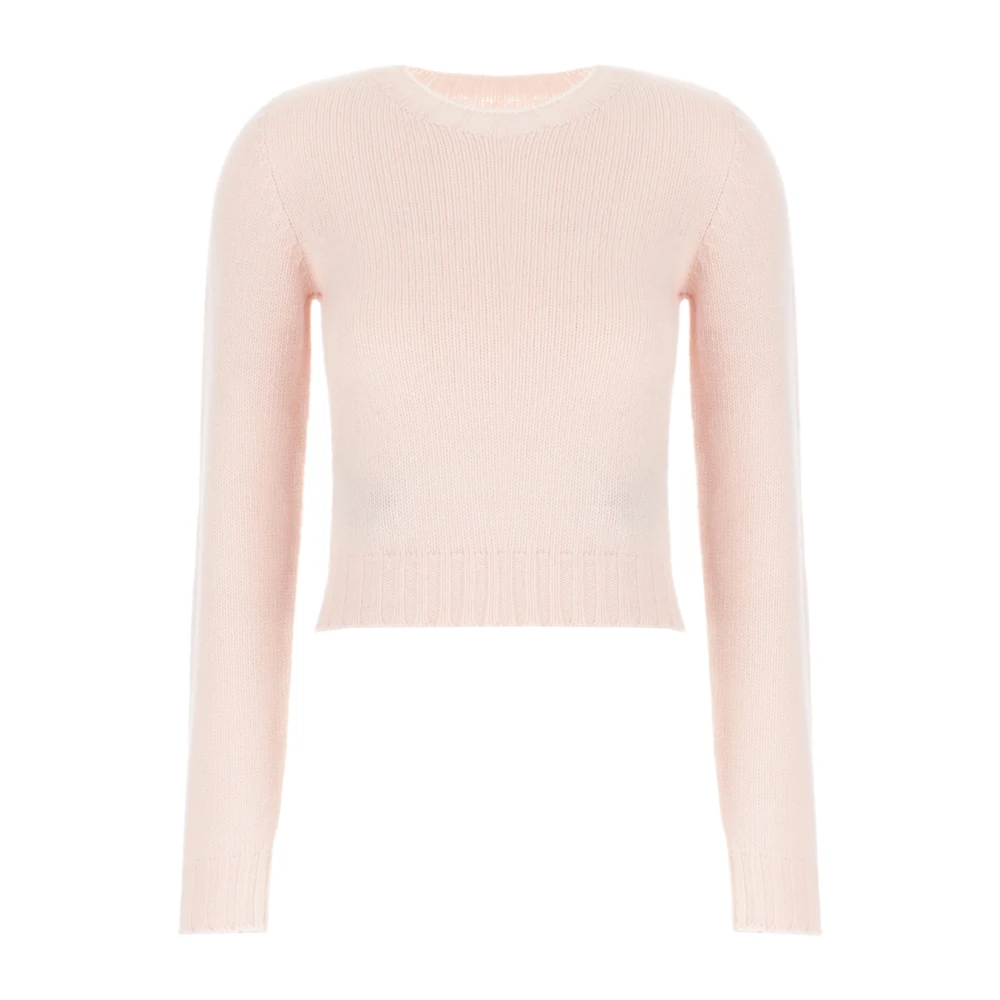 Palm Angels Women's Pink Logo Wool Blend Sweater
