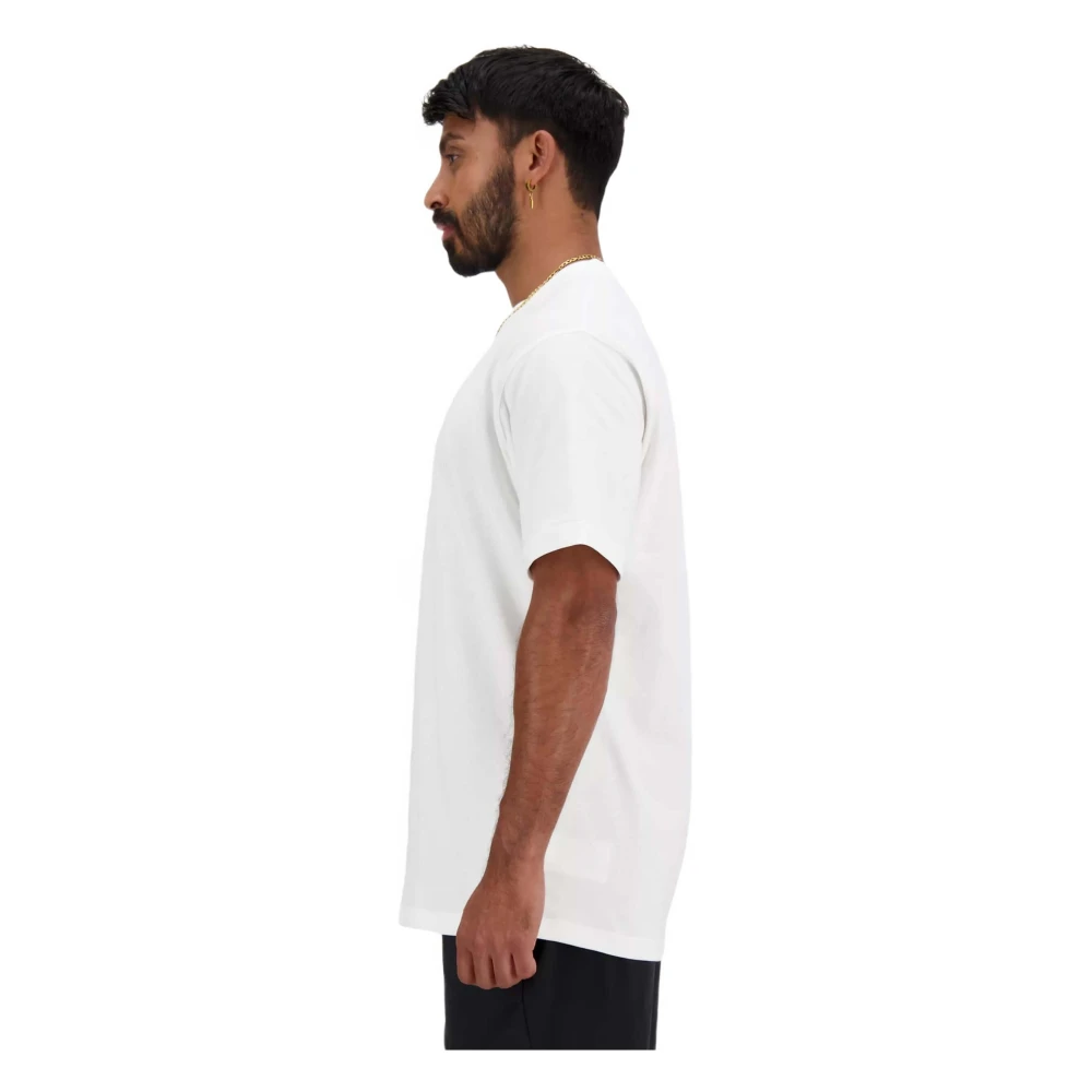 New Balance Atletiek Katoenen T-shirt White Heren