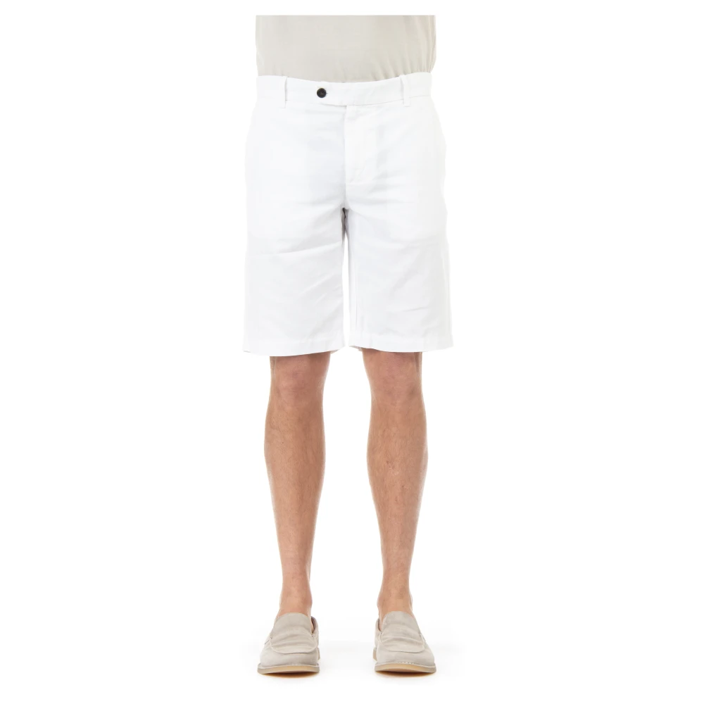 Eleventy Vita Bermuda Shorts i bomull-linne White, Herr