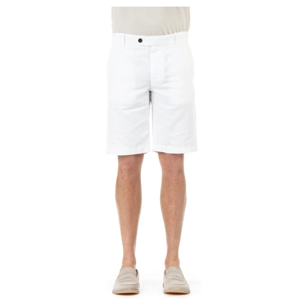 Eleventy Witte Bermuda Shorts van katoen-linnen White Heren