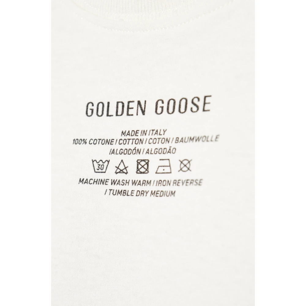 Golden Goose T-shirt met logo Beige Heren