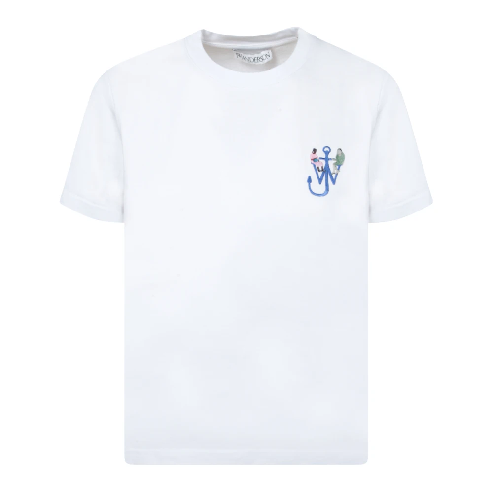 Jw Anderson Women's White Graphic Print Cotton T-Shirt