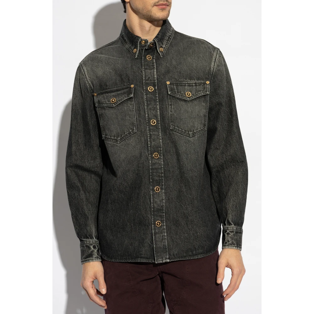 Versace Denim overhemd Gray Heren