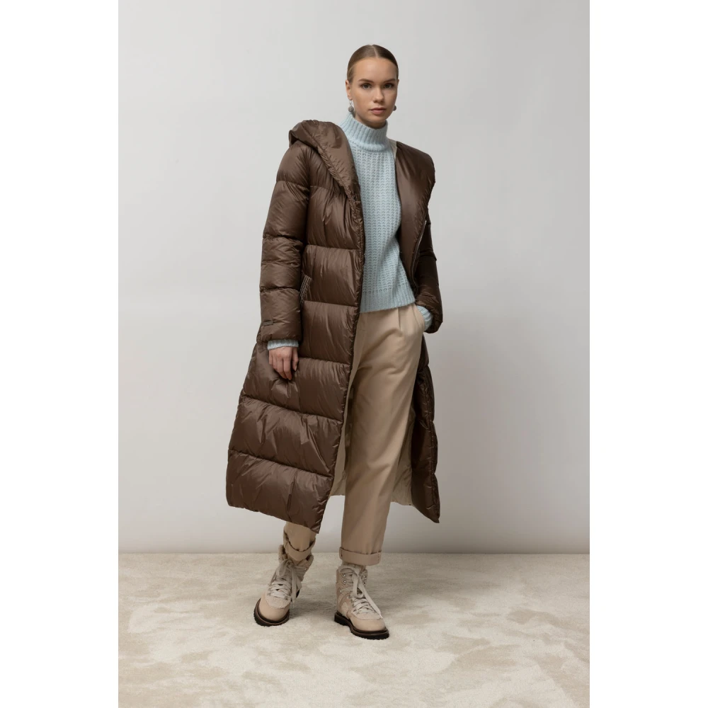 PESERICO Katoenen gabardine wortelbroek Beige Dames