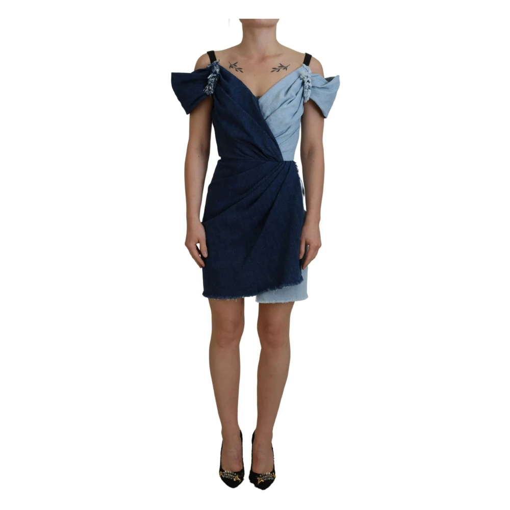 Dolce & Gabbana Women's Blue Gorgeous Two Tone Denim Mini Dress