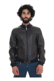 DEREKSEAMLESS open-work leather harrington jacket