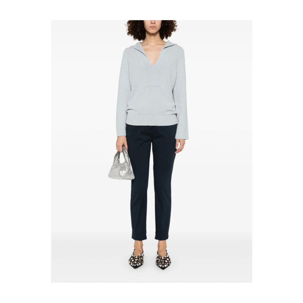 Peuterey Blauwe Broek met Verborgen Sluiting Blue Dames