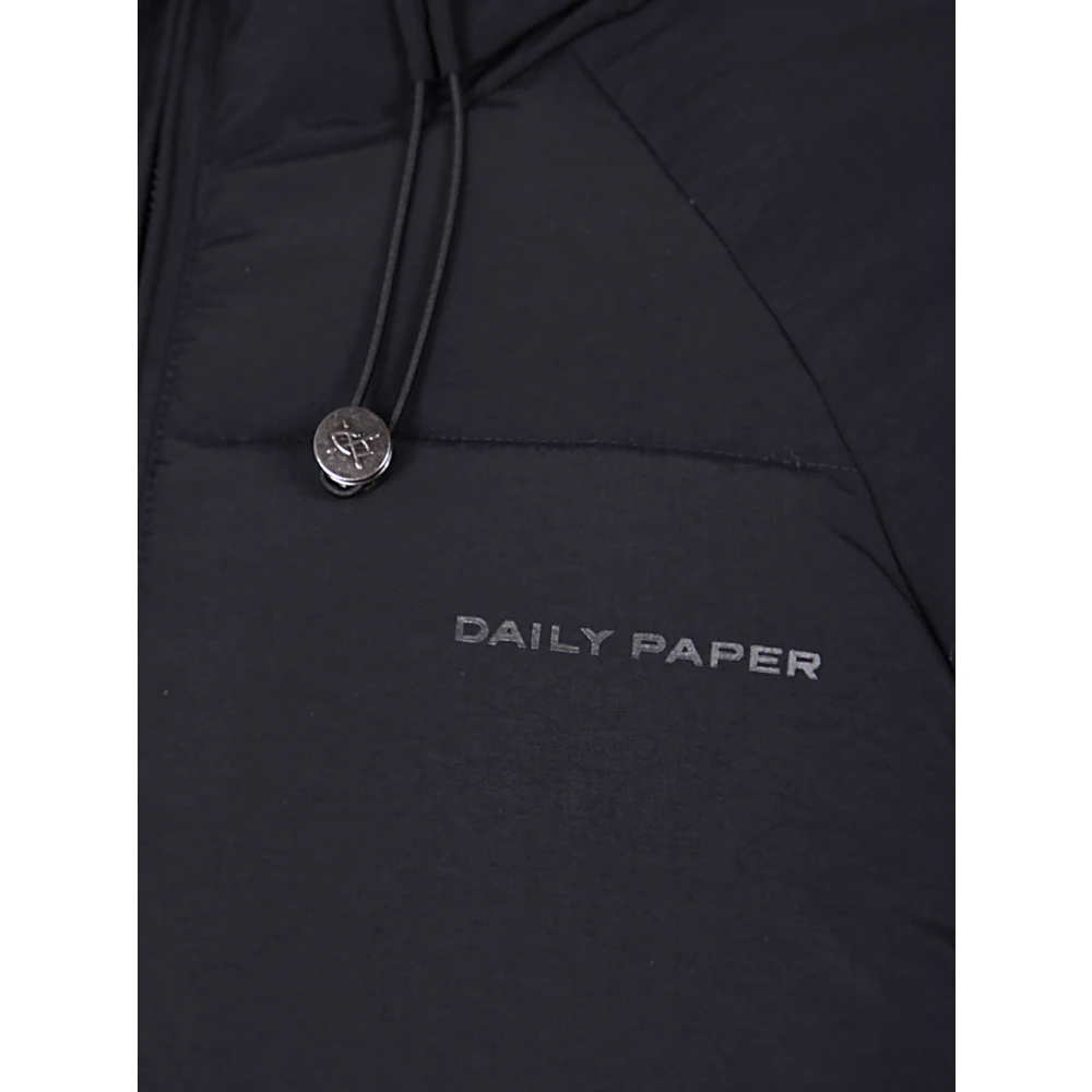 Daily Paper Zwarte Relaxte Pufferjas Black Heren