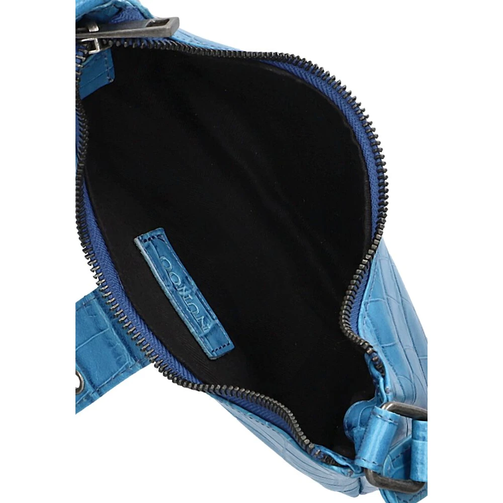 Núnoo Blauwe Leren Schoudertas met Gesp Blue Dames