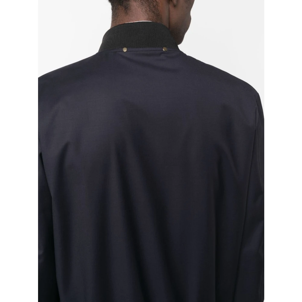 PS By Paul Smith Blauwe wollen bomberjack met Green Storm System Blue Heren