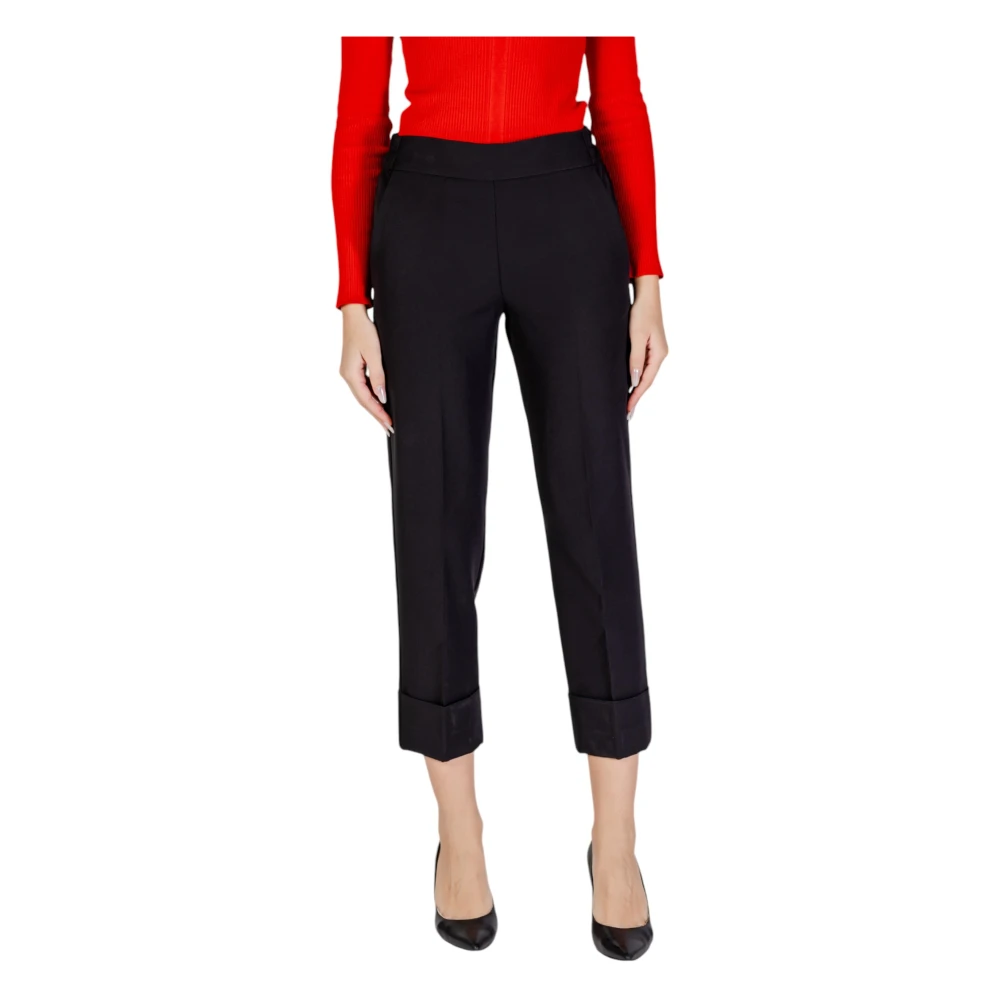 Sandro Ferrone Zwarte ritsbroek met zakken Black Dames