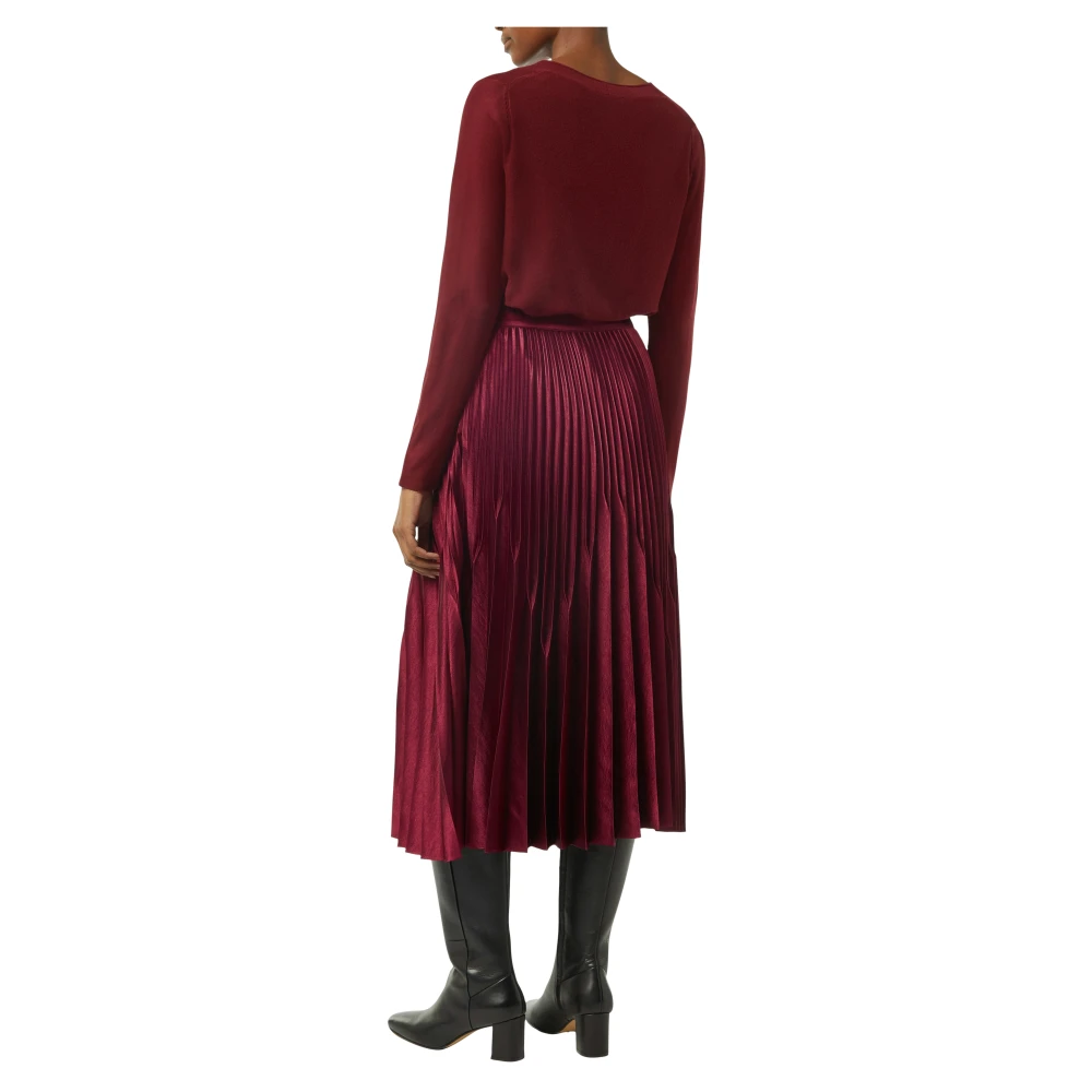 comma Geplooide rok met zijrits Red Dames