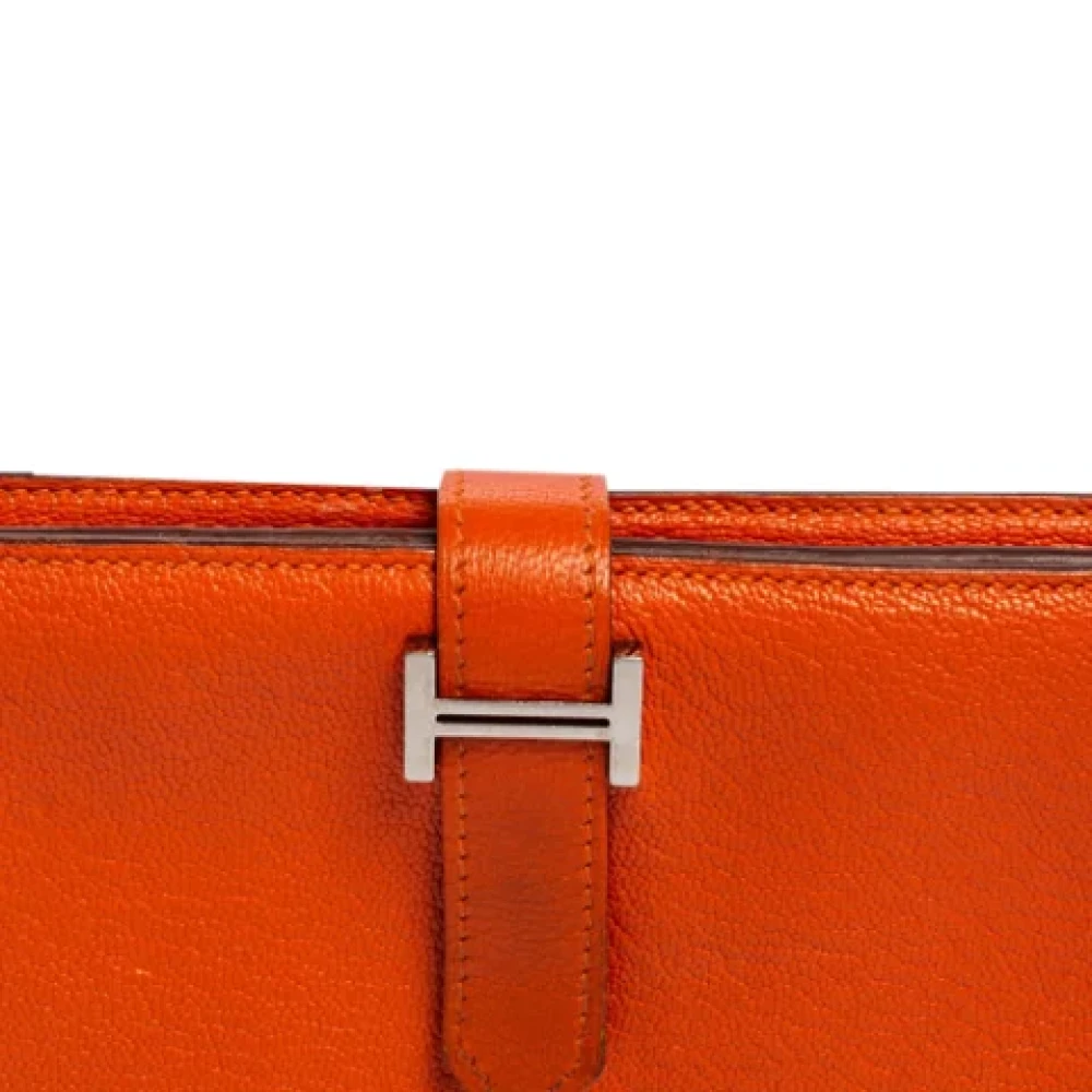 Hermès Vintage Pre-owned Leather wallets Orange Dames