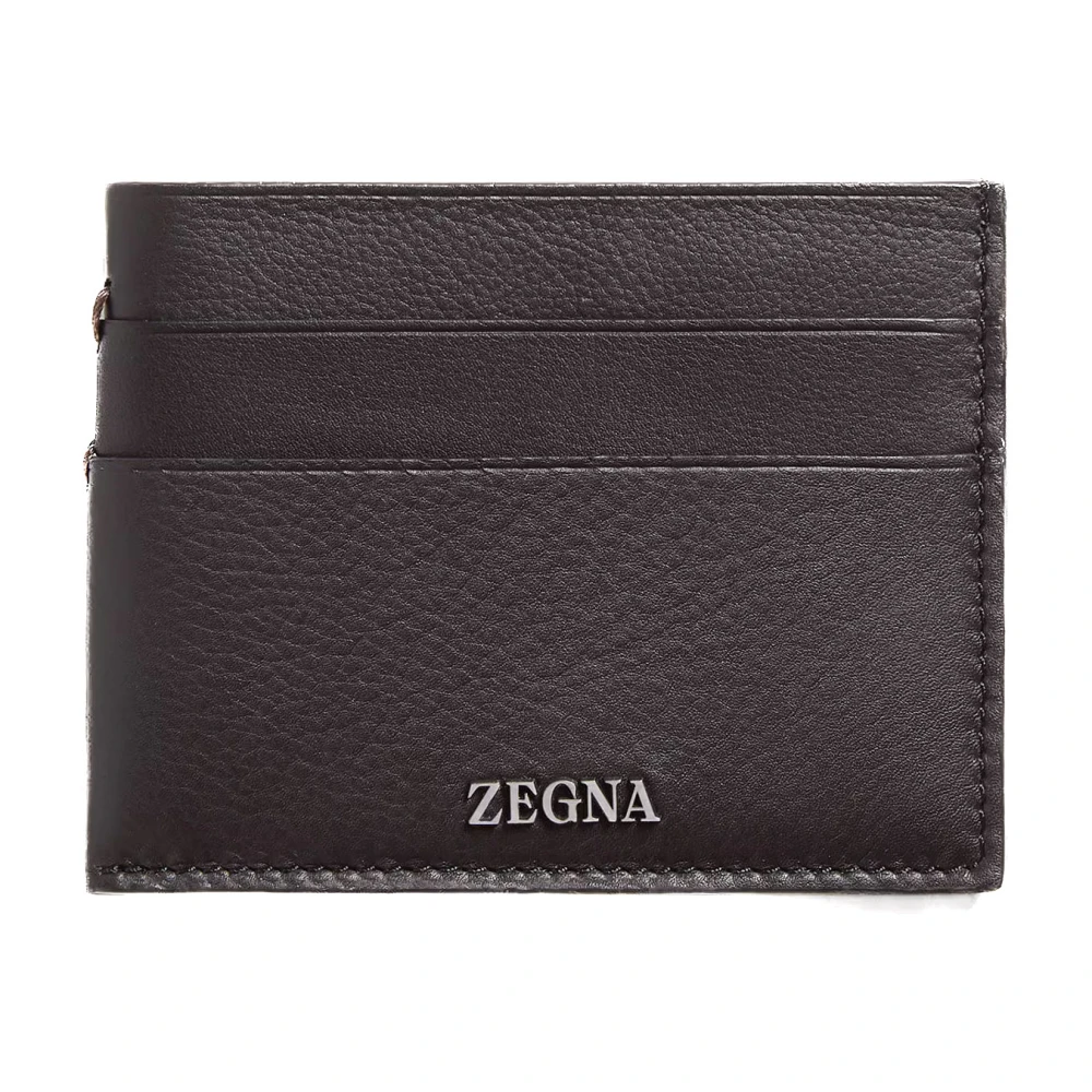 Er egildo Zegna Bruine Portemonnee met Soft-Touch Design Brown Unisex