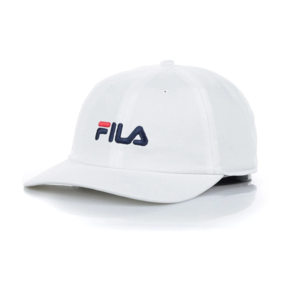 Fila Gebogen klep vaderpet lineaire band White Heren